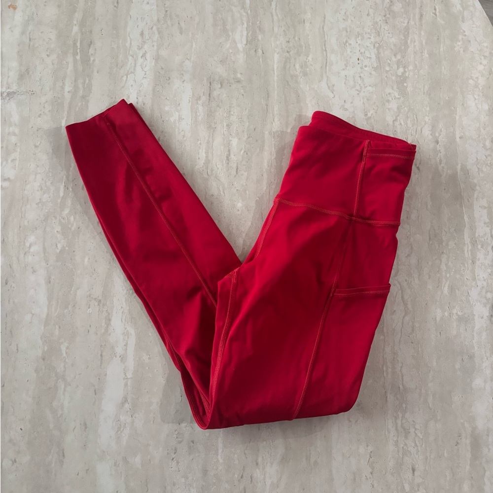 Lululemon Dark Red Fast & Free 7/8 Tight II *Non-Reflective Nulux 25"